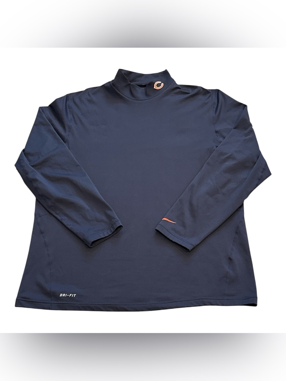 Nike Chicago Bears Football Blue Dri Fit Mock Neck Pullover Sweater Mens 2XL